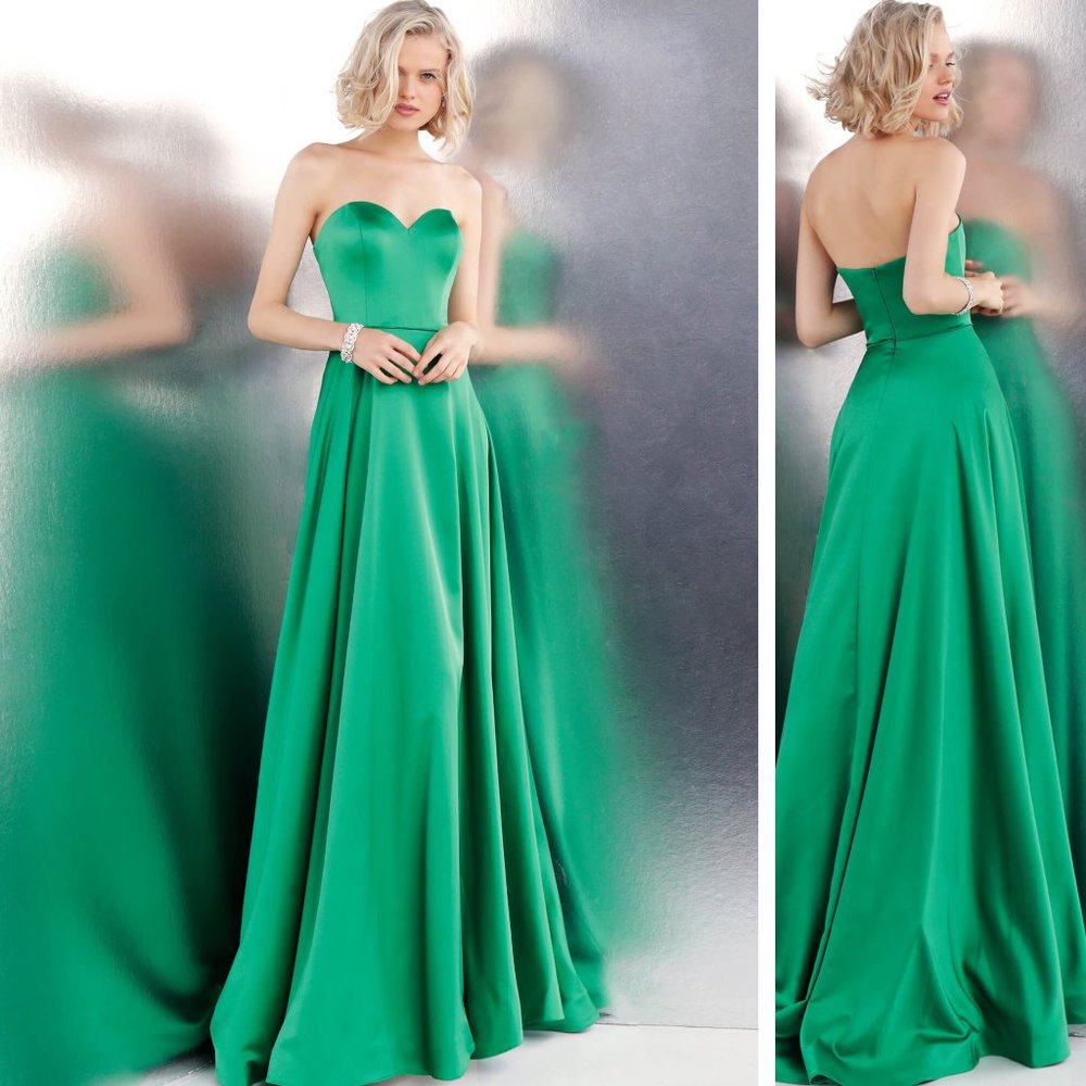 Jovani JVN67753 Emerald Green Strapless Prom Dress